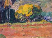 Paul Gauguin At the Foot of a Mountain oil
